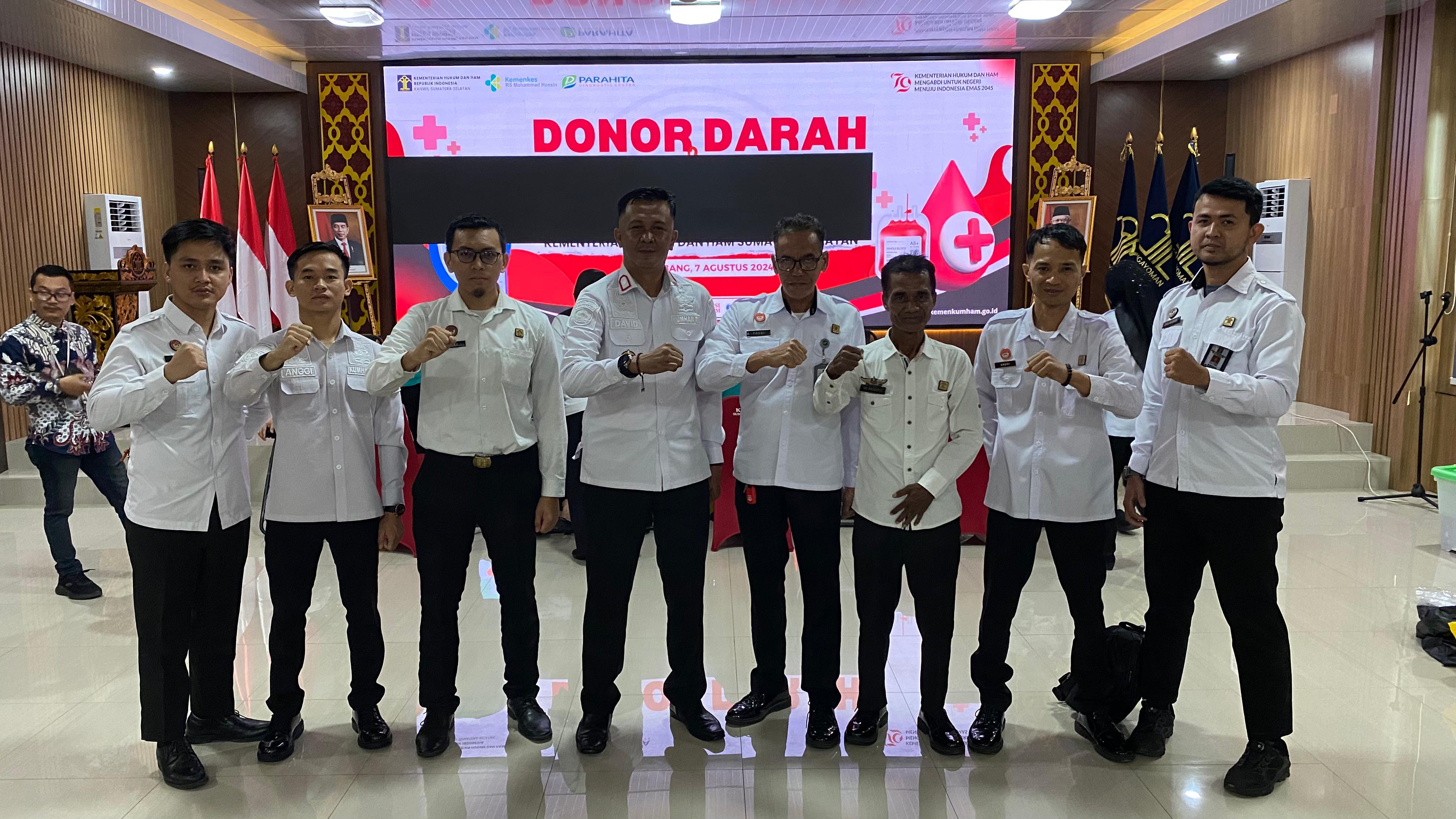 Rutan Kelas I Palembang Adakan Donor Darah dan Pemeriksaan Kesehatan