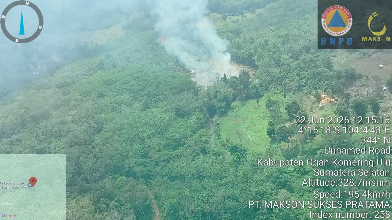 Satgas Udara Padamkan Karhutla di Desa Tihang OKU