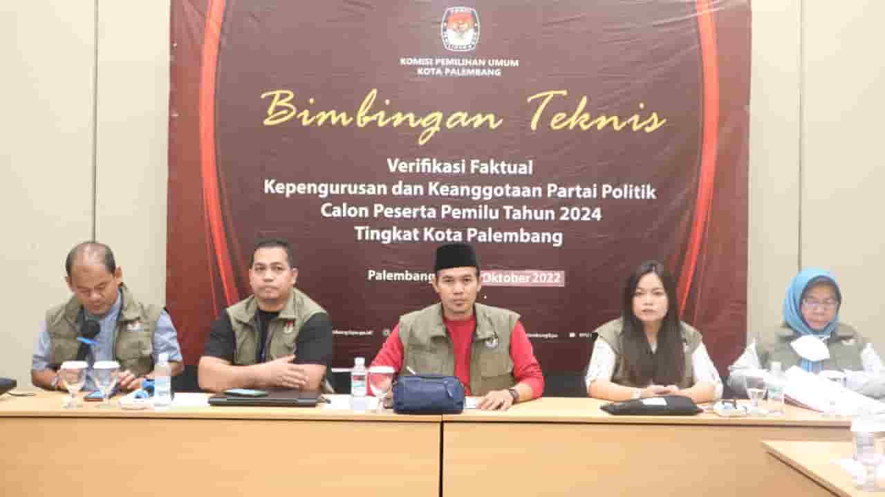 KPU Palembang Verifikasi Faktual Kepengurusan 9 Partai Calon Peserta Pemilu