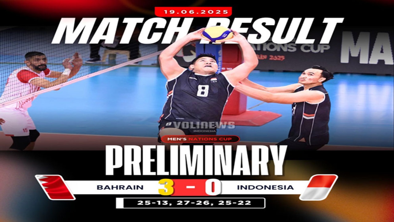 Hasil AVC Nations Cup 2025: Timnas Voli Indonesia Kalah 0:3 dari Bahrain