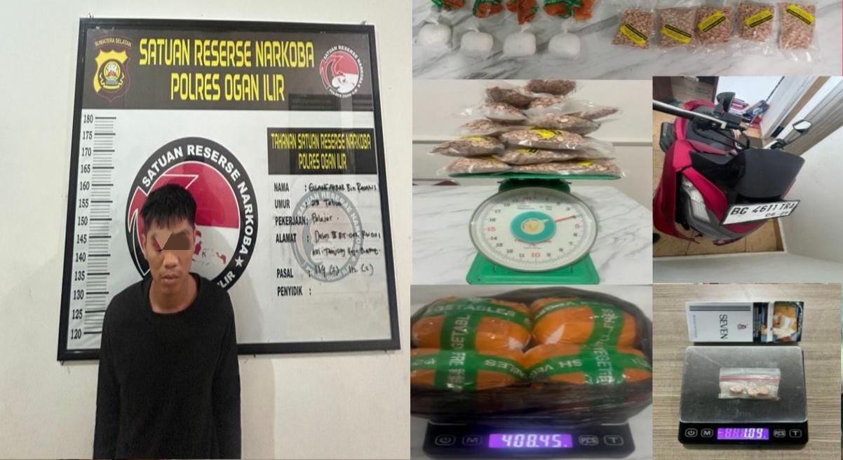 Sat Resnarkoba Polres Ogan Ilir Gagalkan Peredaran 10.000 Pil Ekstasi dan 400 Gram Sabu
