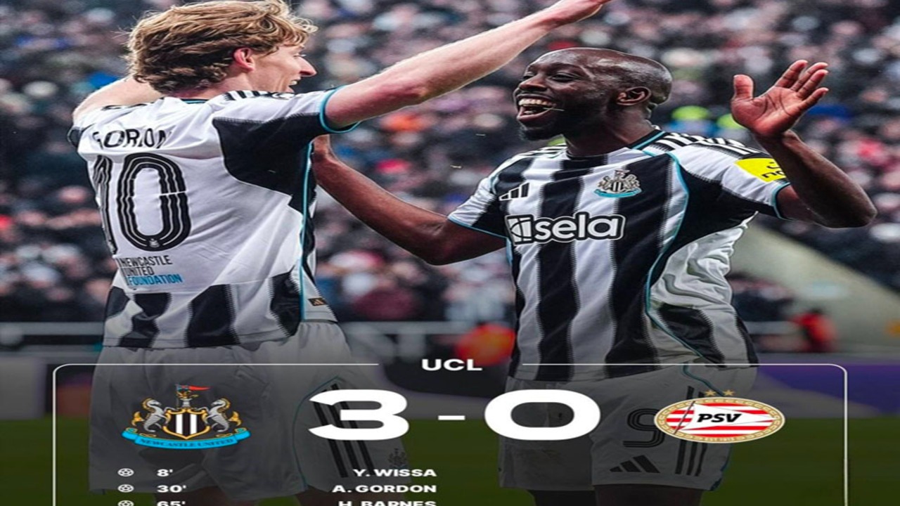 Hasil Liga Champions: Newcastle United Menang Meyakinkan 3-0 Lawan PSV Eindhoven.