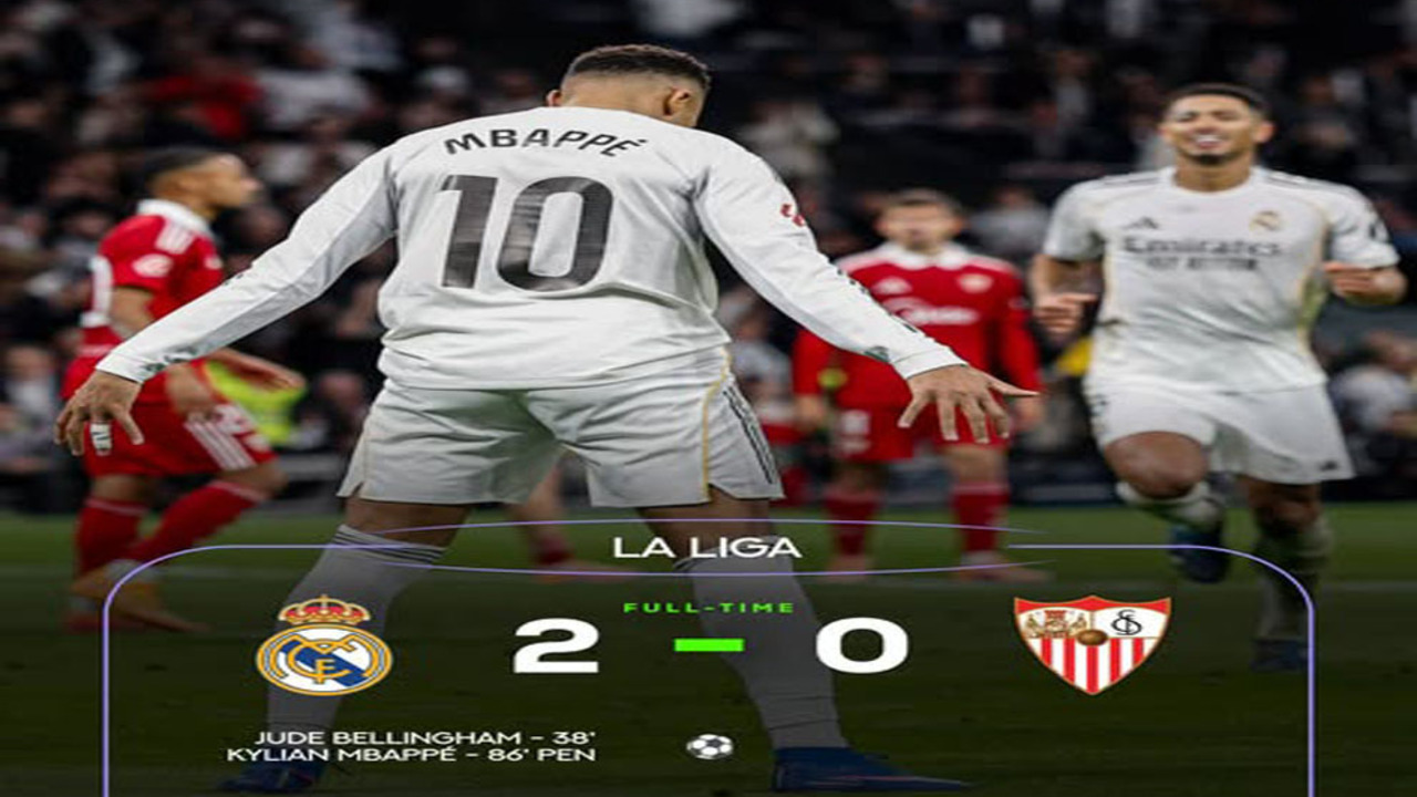 Hasil LaLiga Spanyol: Real Madrid Kalahkan Sevilla 2-0.