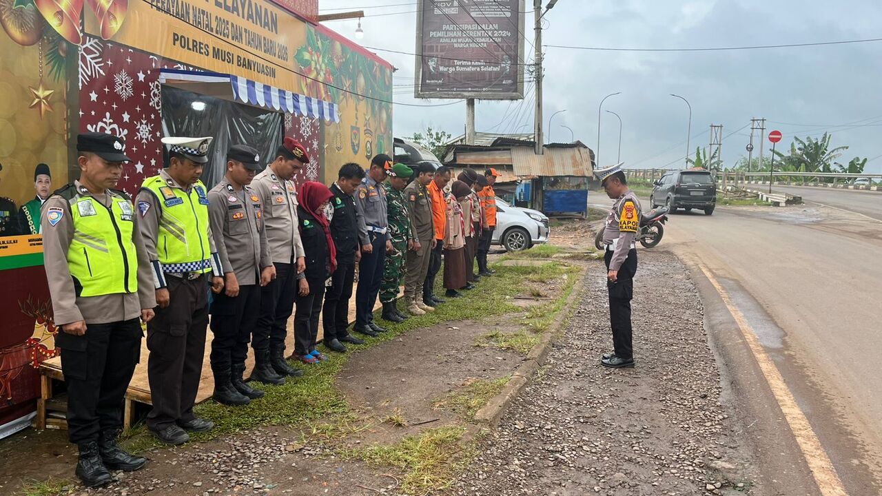 Sinergi TNI–Polri Jaga Keamanan Nataru 2025–2026 di Muba, Ingin Berikan Warga Rasa Nyaman