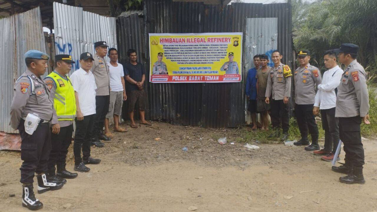 Polsek Babat Toman Berika Himbauan Pelaku Ilegal Refnery di Desa Sereka