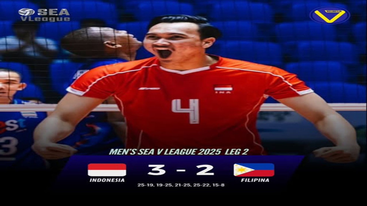 Indonesia Kalahkan Filipina 3-2 di SEA V League 2025