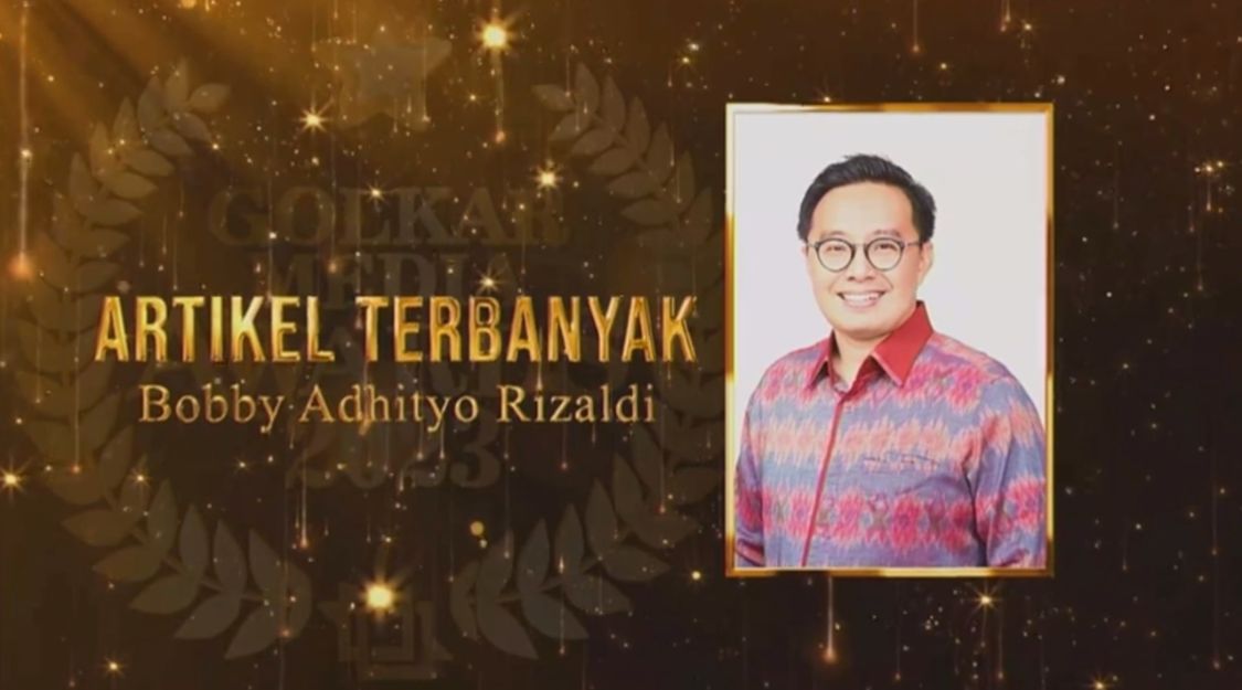 Ketua DPD I Golkar Sumsel Bobby Adhityo Rizaldi Masuk Nominasi Unggulan Golkar Media Awards 2023