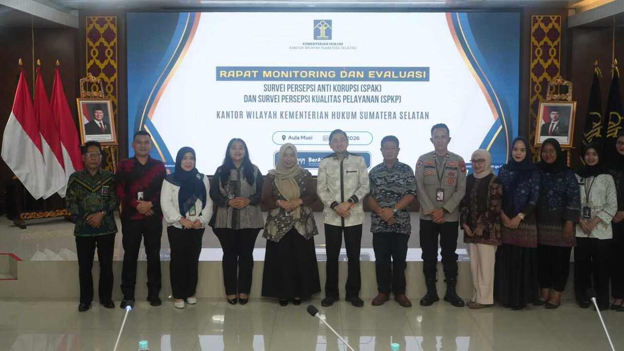 Kemenkum Sumsel Perkuat Integritas dan Kualitas Layanan Melalui Evaluasi SPAK-SPKP 2026