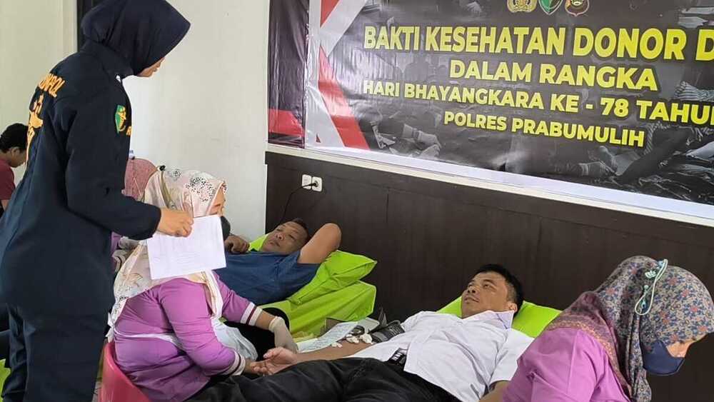 Bantu PMI Penuhi Stok Darah, Polres Prabumulih Sumbangkan 48 Kantong Darah 