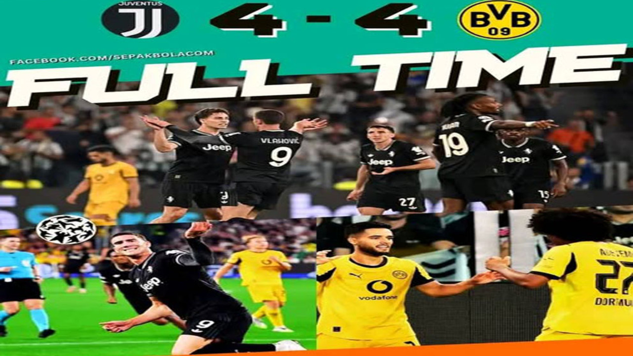 Liga Champions 2025: Juventus 4-4 Dortmund
