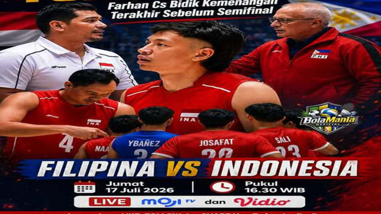 Jadwal Indonesia vs Filipina SEA V Cup 2026.