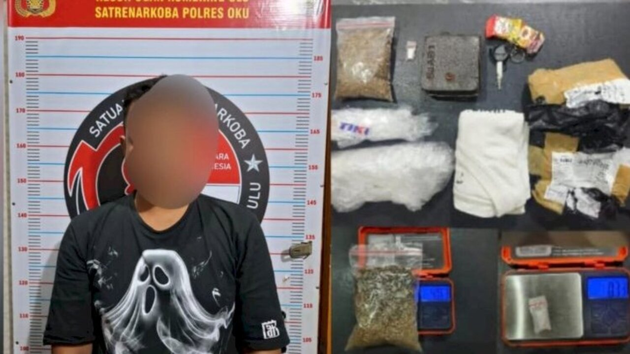Kurir Narkoba di OKU Nyamar Jadi Pekerja Pasar Malam
