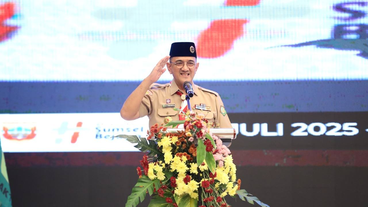 Sekda Sumsel Edward Candra Buka Rakerda Pramuka 2025, Tekankan Pentingnya Kolaborasi dan Nilai Moral