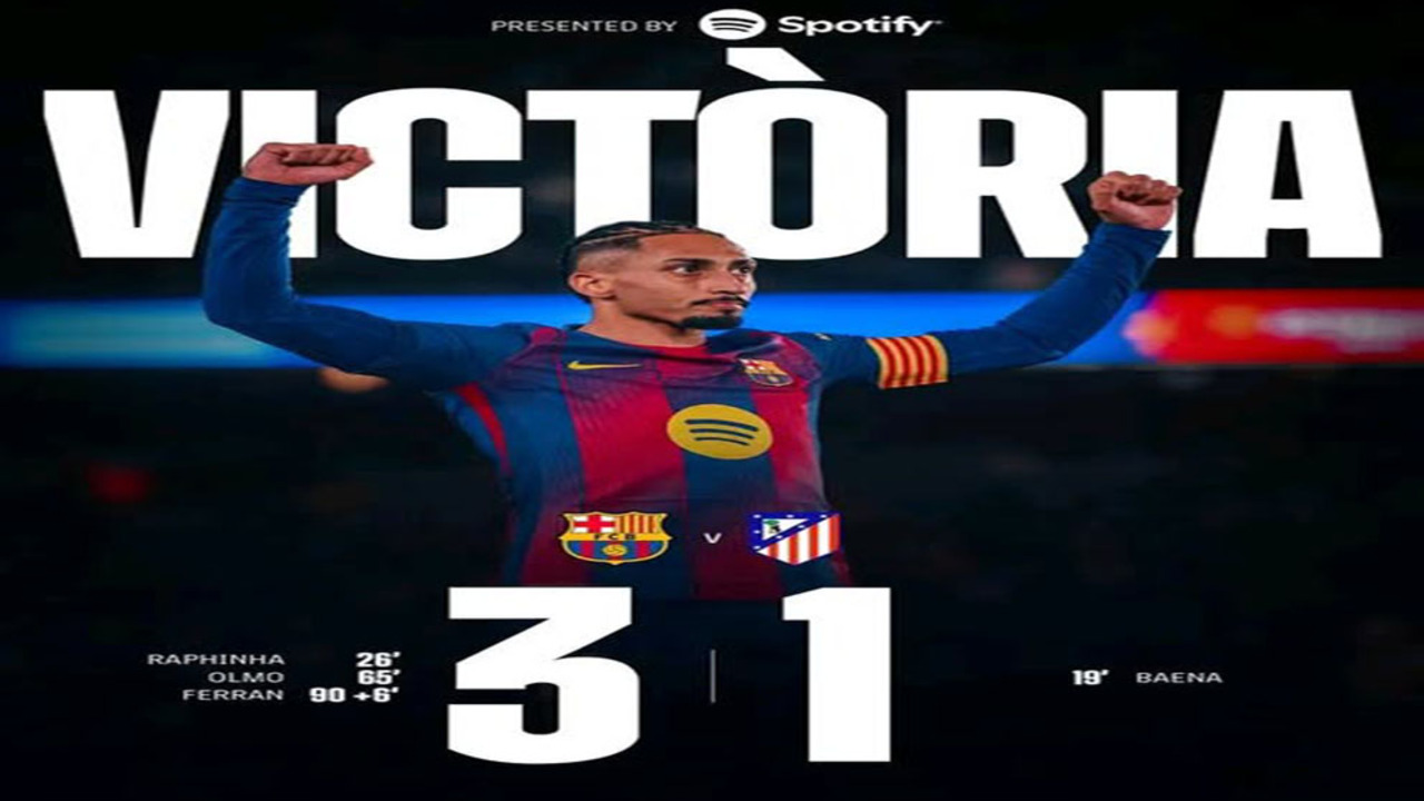 Hasil La Liga Spanyol: Barca Menang Meyakinkan 3-1 atas Atletico Madrid