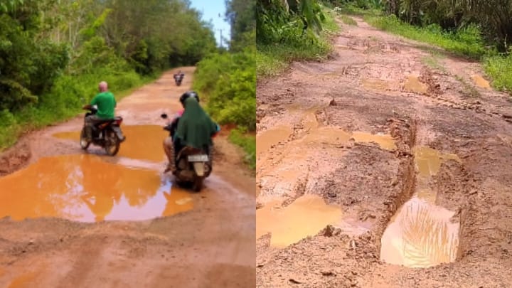 Jalan Penghubung Desa dan Dusun Hancur, Warga Rantau Harapan Mohon Bantuan Perbaikan
