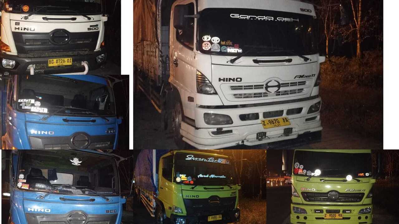 ‎9 Truk Batubara Ilegal Dikandangkan Polres OKU Timur