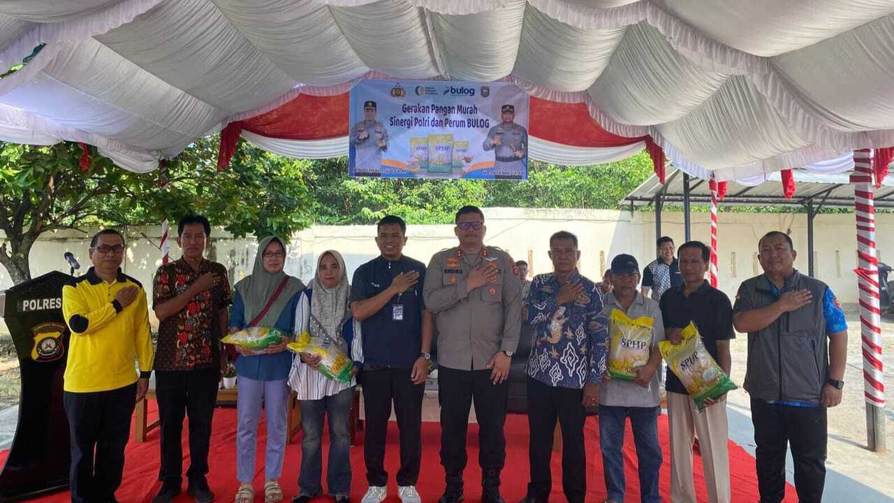 Polres OKU Gandeng Perum Bulog Gelar Gerakan Pangan Murah