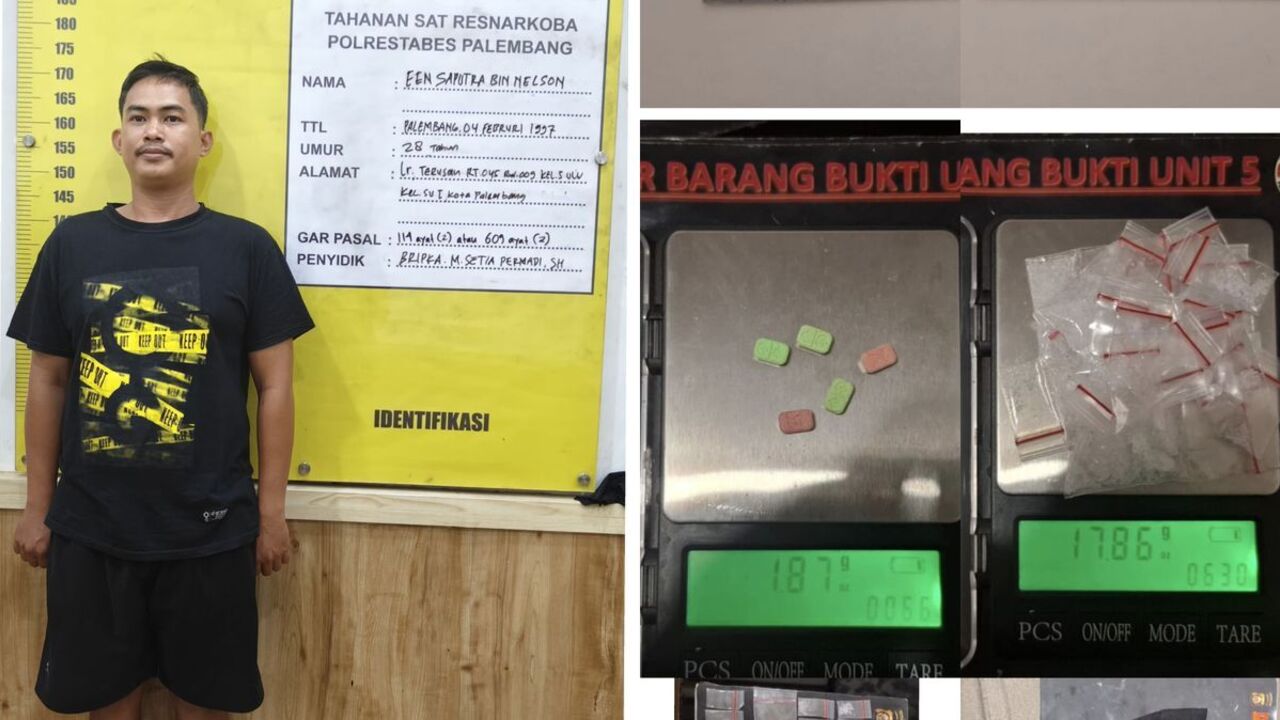 Polrestabes Palembang Sita Sabu dan Ekstasi Sekaligus di Sukarami
