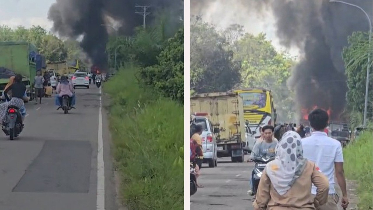 BUS ALS Terbakar, Dikabarkan Telan Sejumlah Korban Jiwa