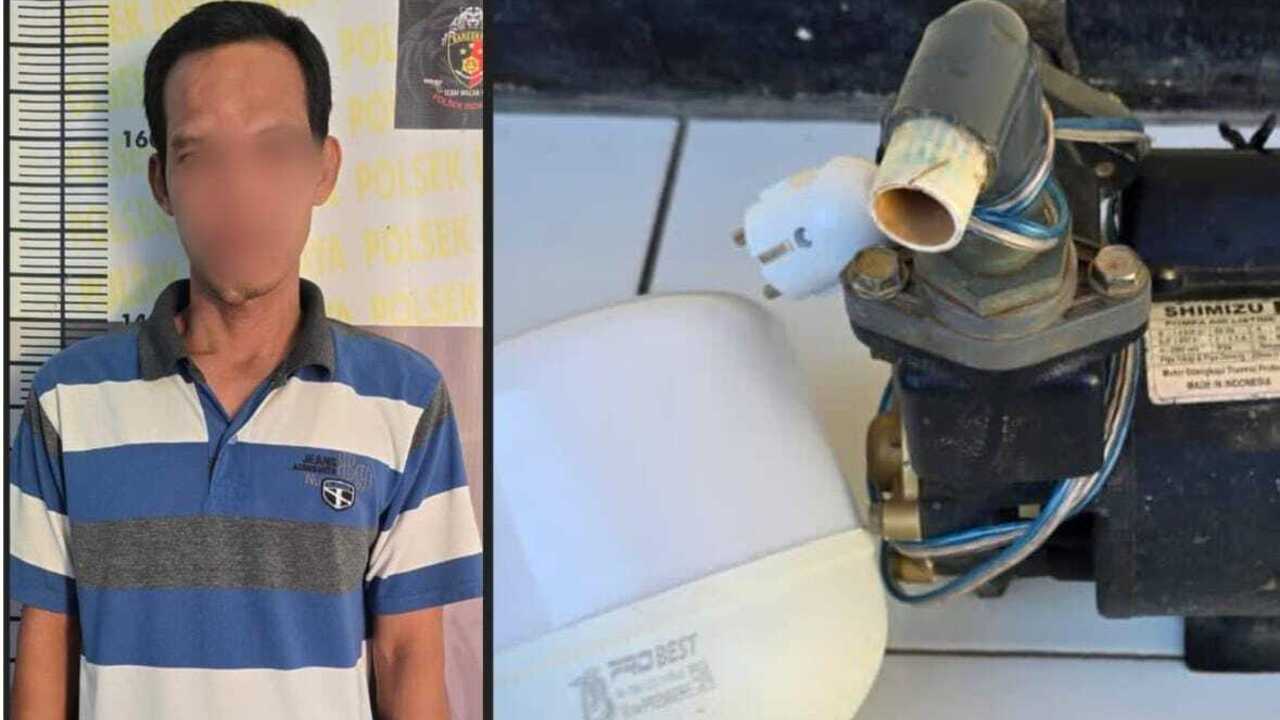 Polsek Indralaya Ringkus Pencuri Pompa Air dan Lampu Balai Desa Talang Aur, Pelakunya Bikin Geleng Kepala