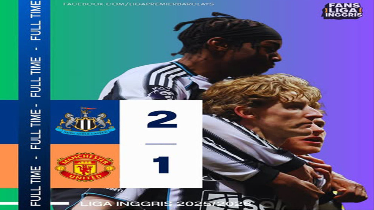 Hasil Liga Inggris: Newcastle Taklukkan Manchester United 2-1 Meski Bermain dengan 10 Pemain.