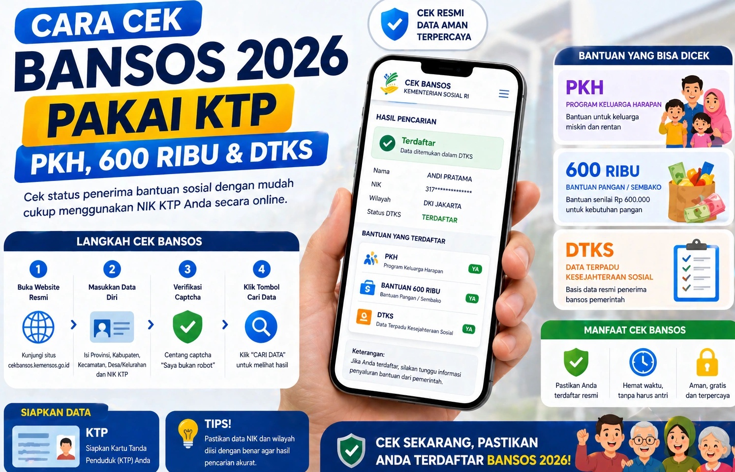 Bansos 2026: Berikut Panduan Cek Bansos PKH Cair Bulan Agustus Lengkap dengan Link hingga Nominal Terbaru