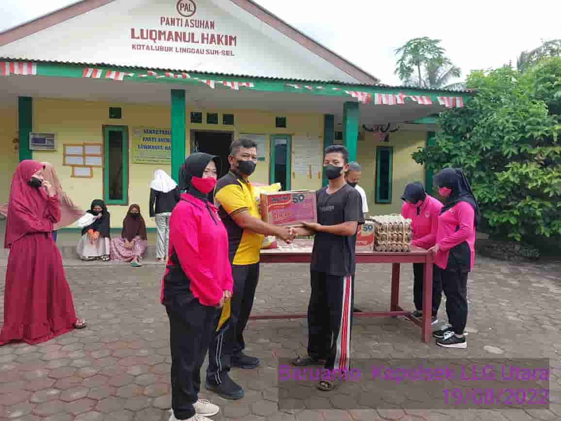 Kapolsek dan Ibu Bhayangkari Polsek Lubuklinggau Utara Kompak Santuni Anak Yatim