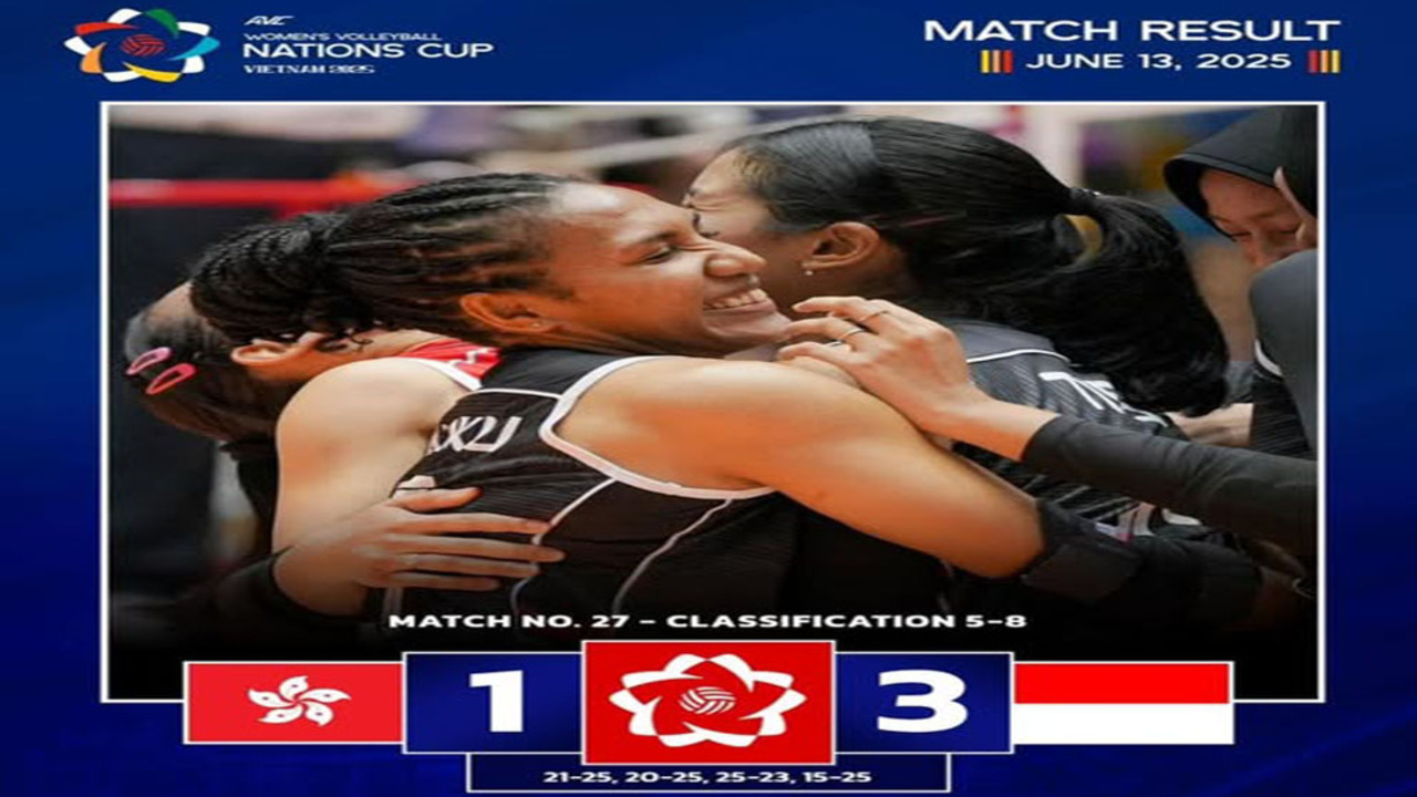 Timnas Voli Putri Indonesia Bantai Hong Kong di AVC Nations Cup 2025