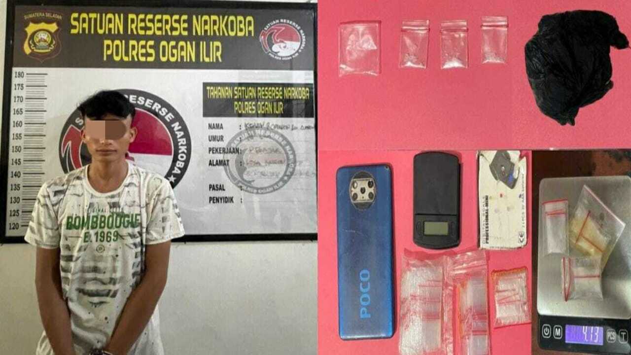 Tertangkap Tangan, Pemuda di Ogan Ilir Diduga Edarkan Sabu