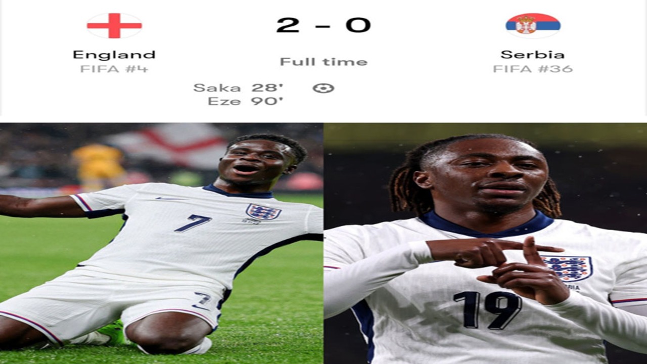 Hasil Kualifikasi Piala Dunia 2026: Inggris Kalahkan Serbia 2-0 di Wembley