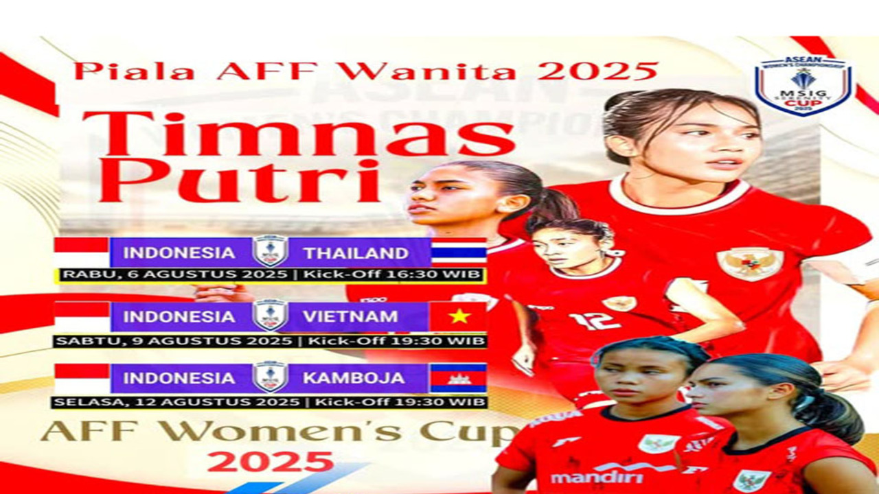 Jadwal Lengkap Timnas Putri Indonesia di Piala AFF Wanita 2025
