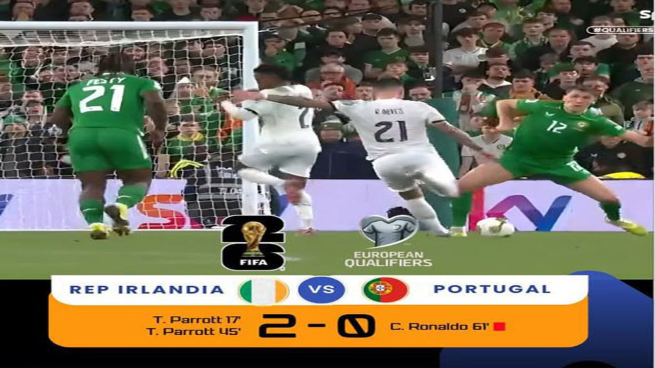 Hasil Kualifikasi Piala Dunia 2026: Irlandia 2-0 Portugal, Ronaldo Kartu Merah