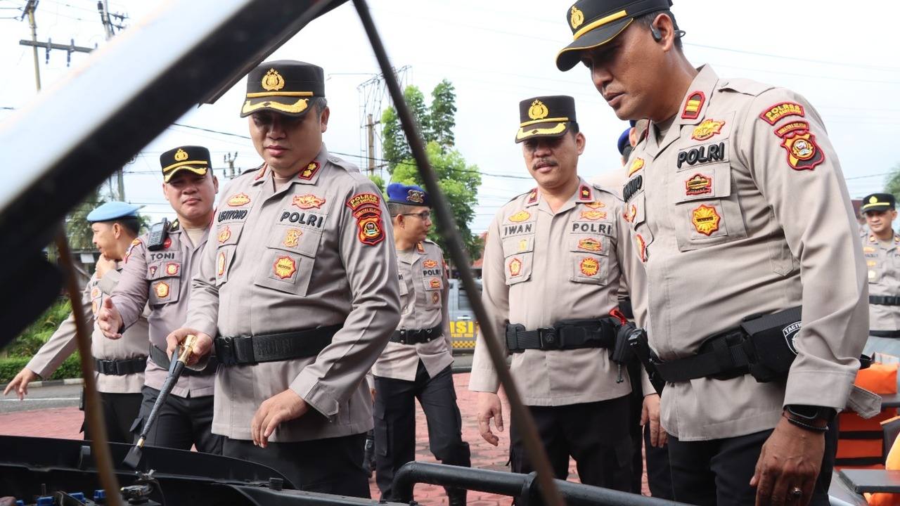 Kapolres Muba Cek Ranmor dan Peralatan Polres Muba, Ini Tujuannya..