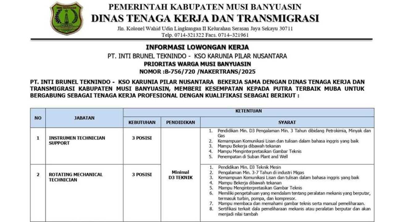 Pemkab Muba Buka Akses Tenaga Kerja Industri Migas Bagi Putra Daerah