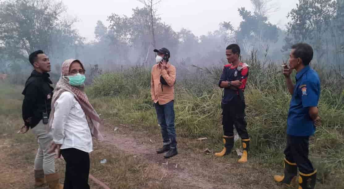 Kebakaran Lahan Gambut Masih Belum Padam di Kota Palembang Provinsi Sumatera Selatan