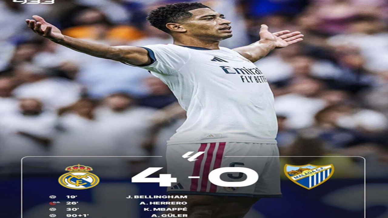 Hasil La Liga: Madrid Hajar Malaga 4-0, Bellingham Jadi Bintang.
