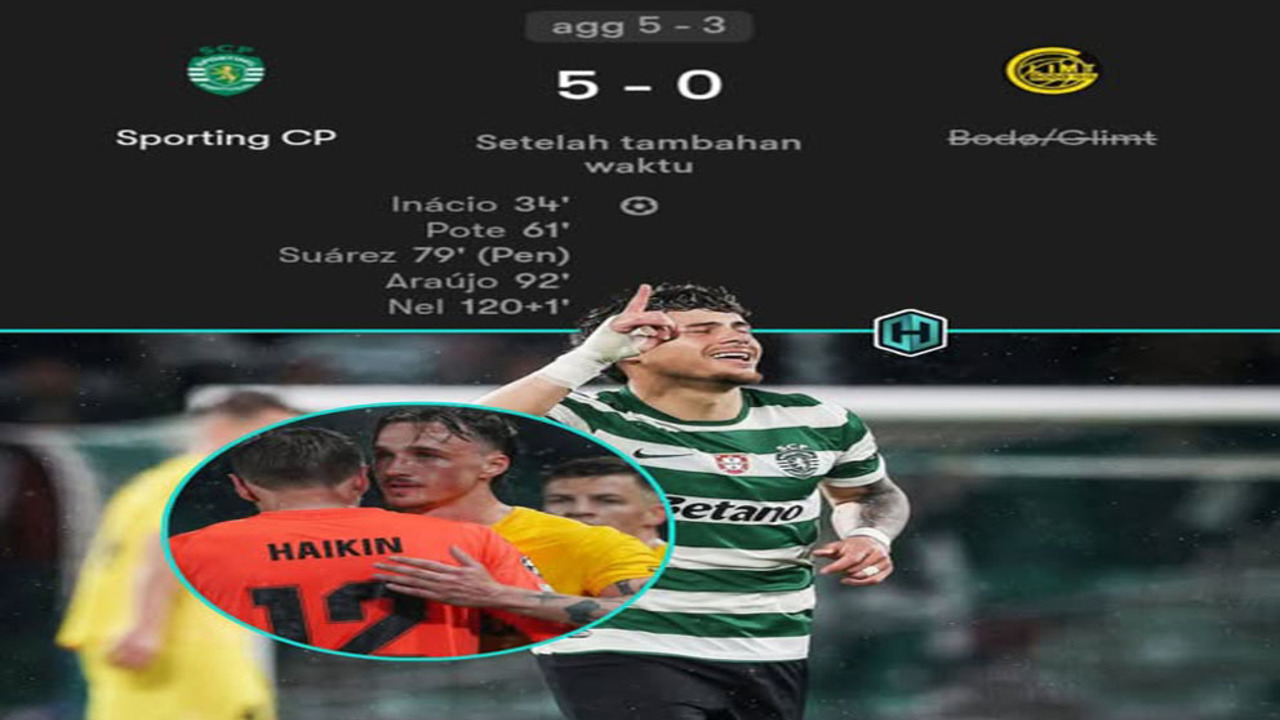 Hasil Liga Champions: Sporting CP Comeback 5-0 Singkirkan Bodø/Glimt.