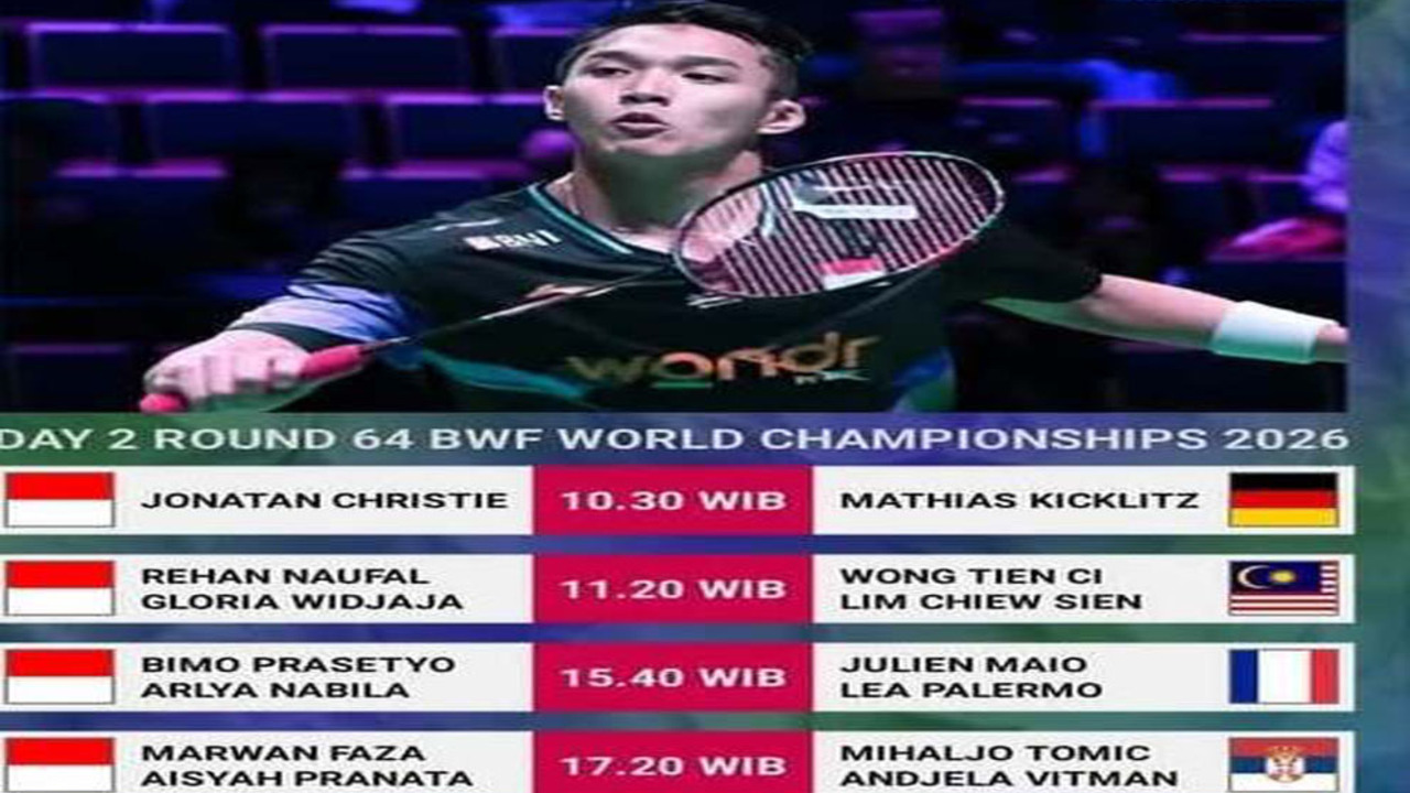 Kejuaraan Dunia BWF 2026: Jadwal Lengkap 4 Wakil Indonesia. 