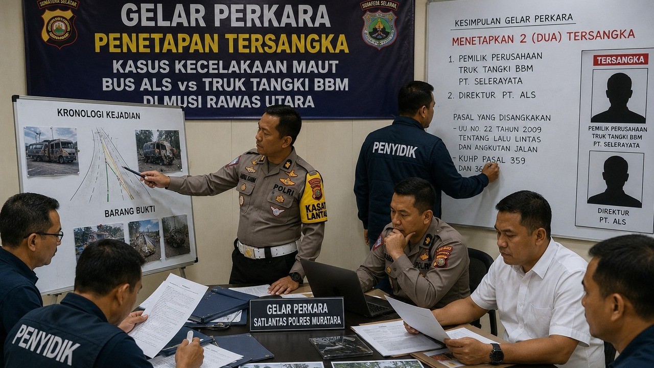 Penyidikan Kecelakaan Maut Bus ALS di Muratara Berlanjut, Polisi Tetapkan Dua Tersangka