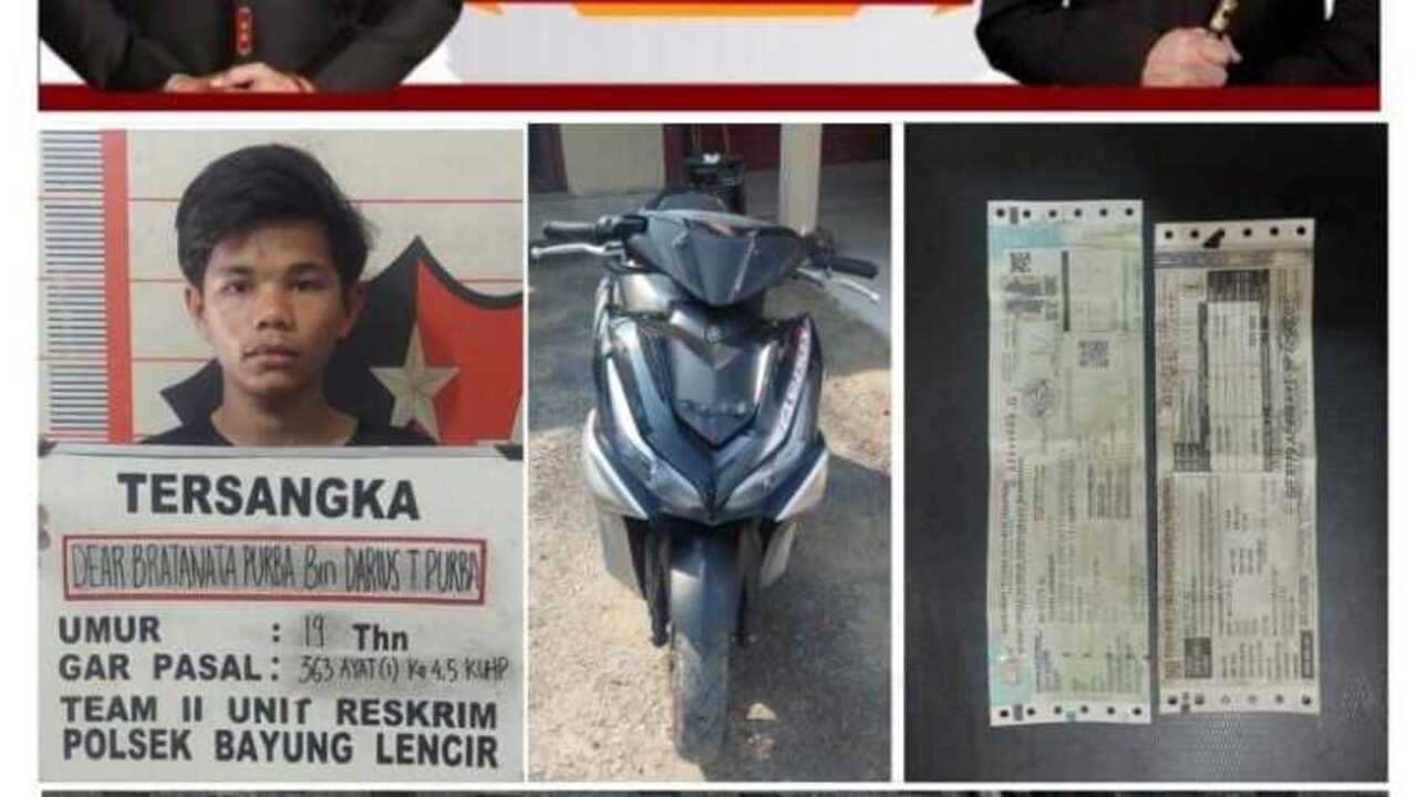 Curi Motor di Muba Warga Kota Jambi diamankan