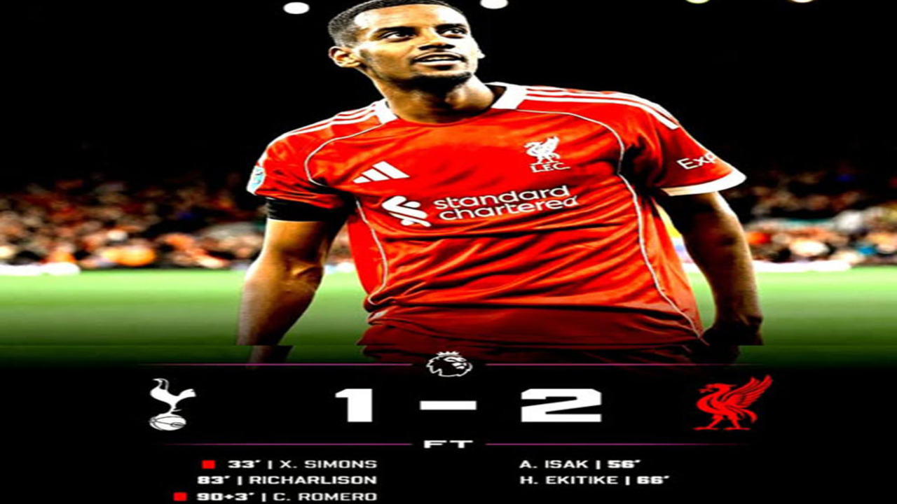 Hasil Liga Premier Inggris: Liverpool Menang Dramatis 2-1 di Markas Tottenham.