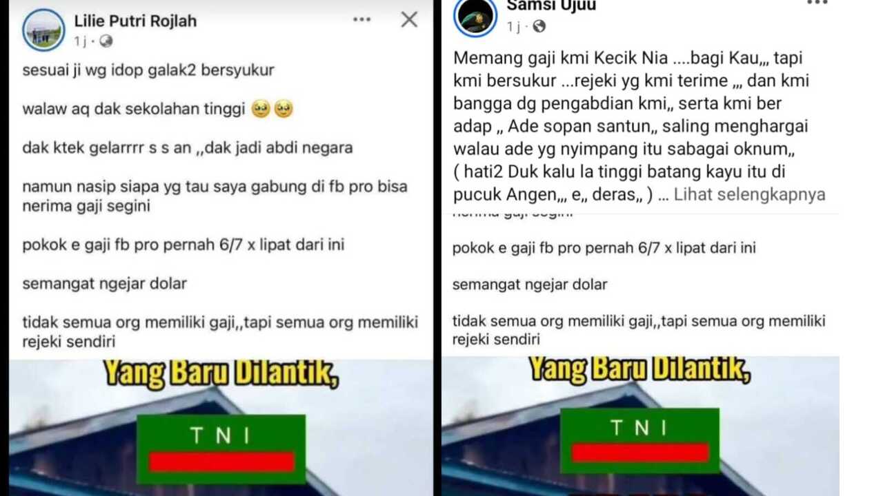 Viral Bandingkan Gaji TNI dan FB Pro, Akun Konten Kreator Ini Kena Rujak Netizen