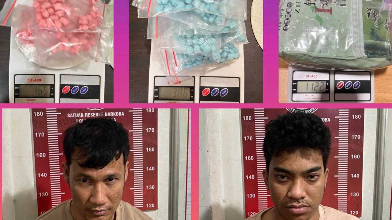 1,1 kg Sabu dan 1.510 butir Ekstasi Gagal Beredar di Muratara, Polisi Amankan 2 Tersangka Asal Riau