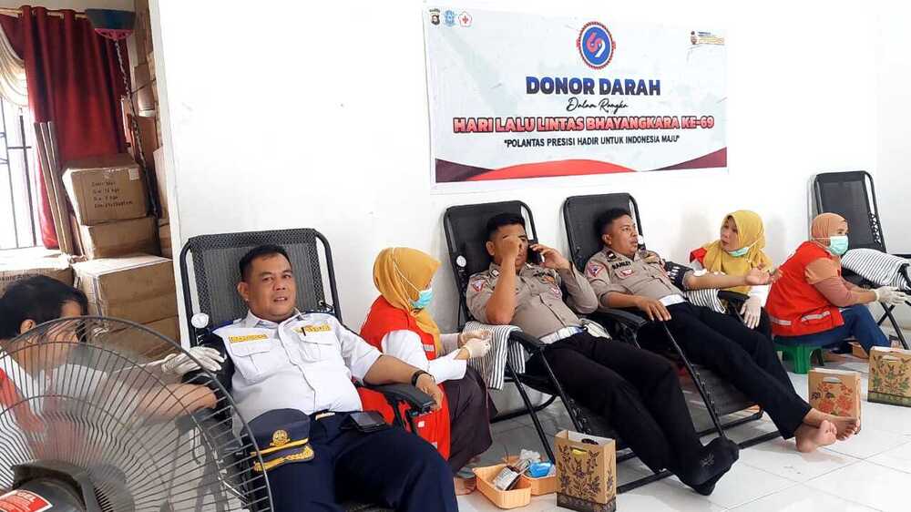 Peringati HUT Polantas ke-69, Satlantas Polres OKI Donorkan Darah!