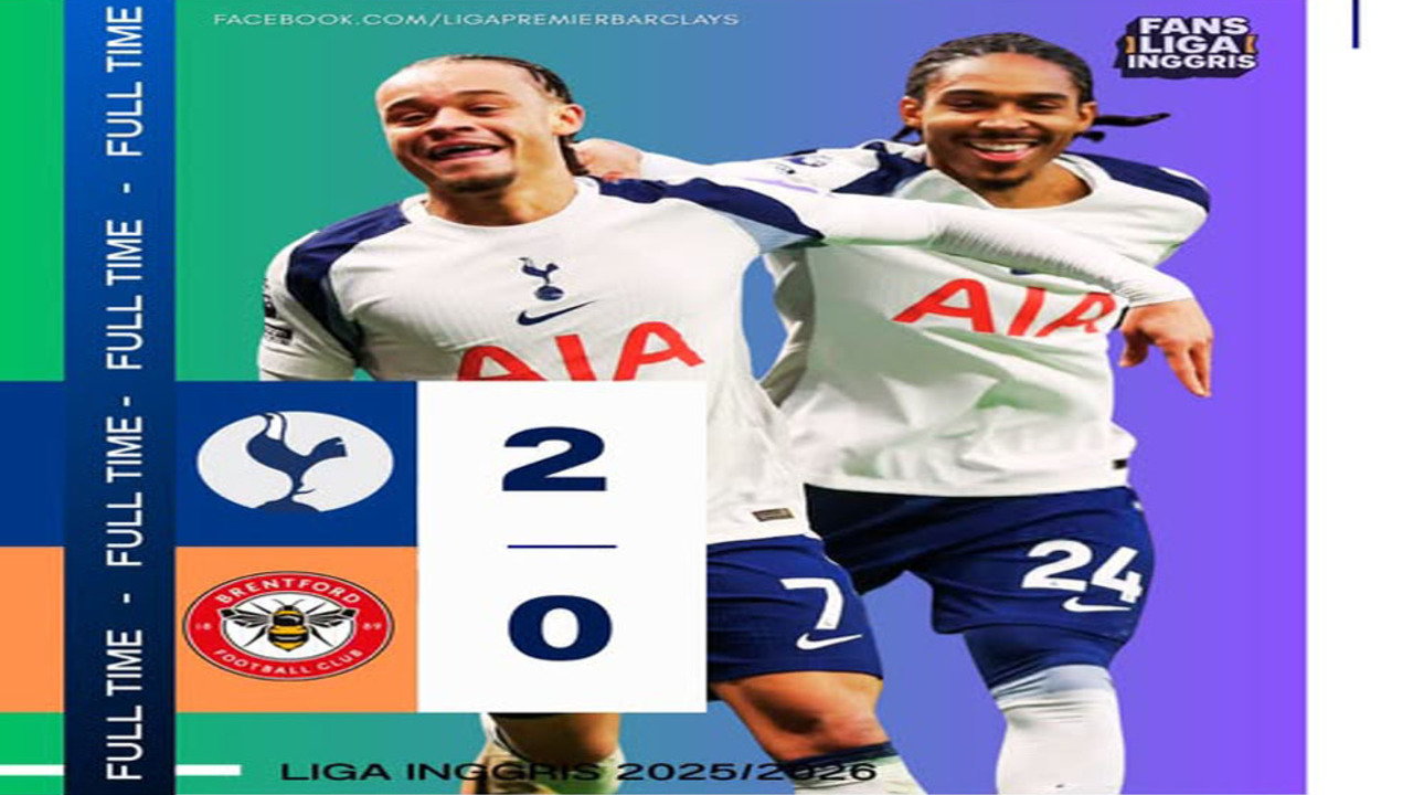 Hasil Liga Premier Inggris: Tottenham Bangkit! Menang 2-0 atas Brentford.