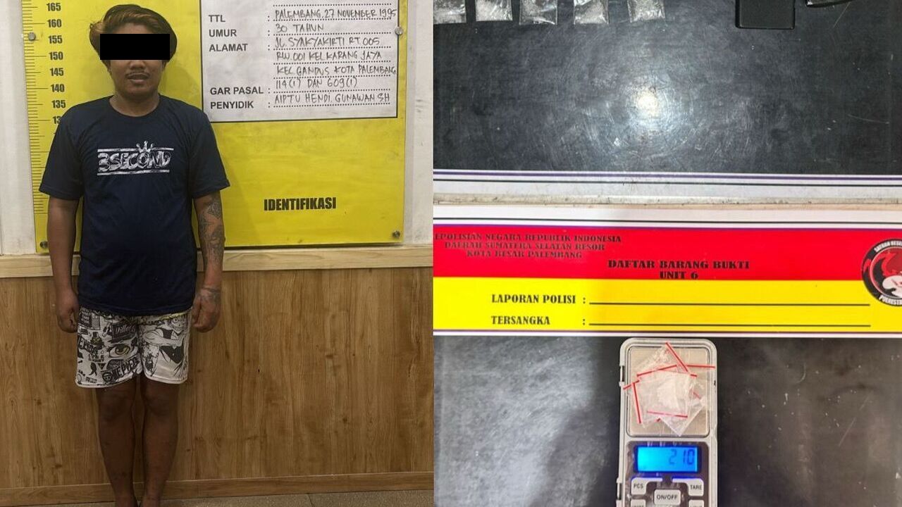 Simpan 10 Paket Sabu dalam Korek Api Besi, Pengedar di Gandus Palembang Dibekuk Unit VI