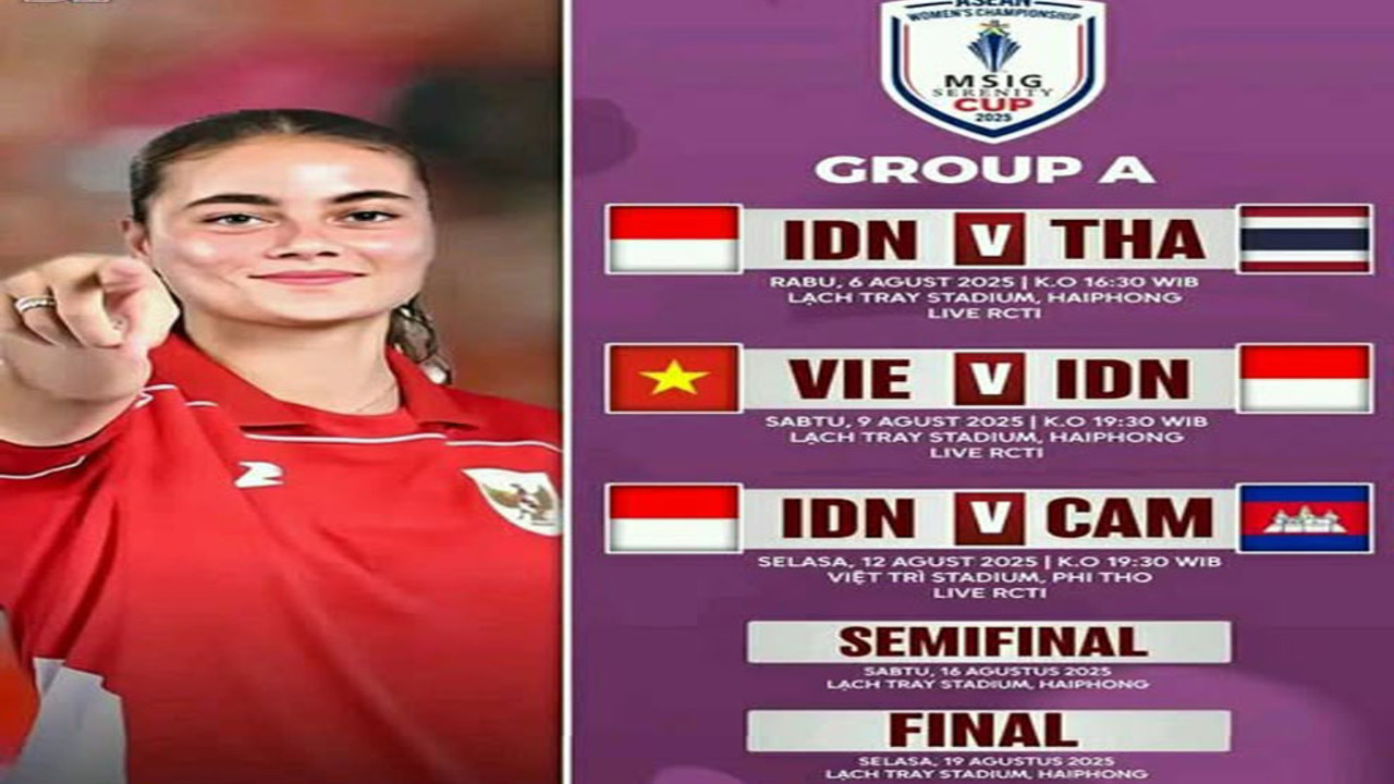 Jadwal Lengkap Timnas Putri di AFF 2025 dan Kualifikasi Asia U20