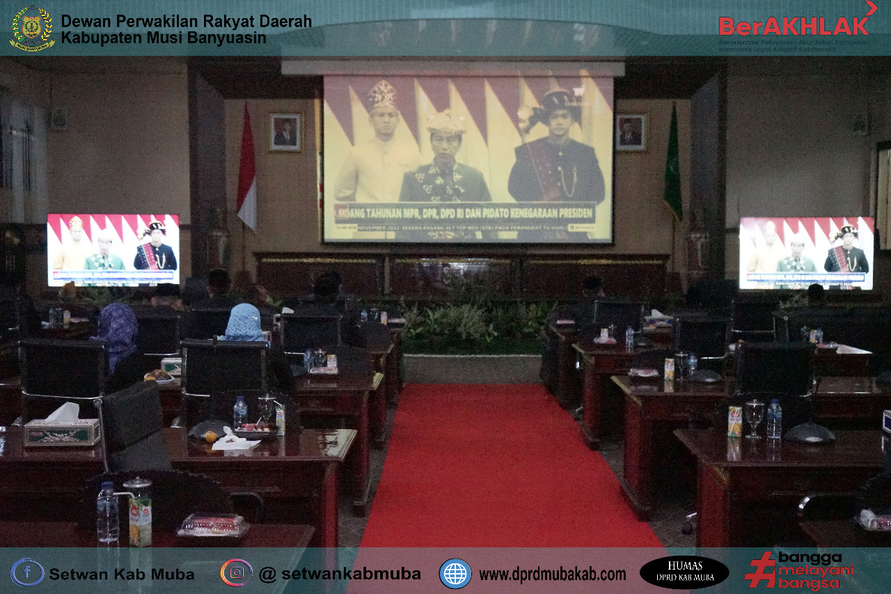 DPRD Muba Bersama Pj Bupati Apriyadi dan Forkopimda Dengarkan Pidato Presiden