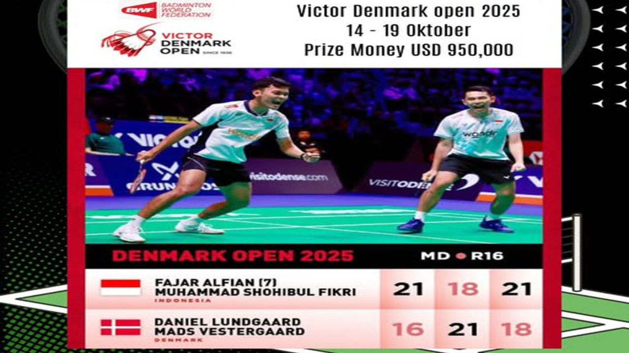 Hasil Denmark Open 2025: Jojo dan Fajar/Fikri Lolos ke Semifinal
