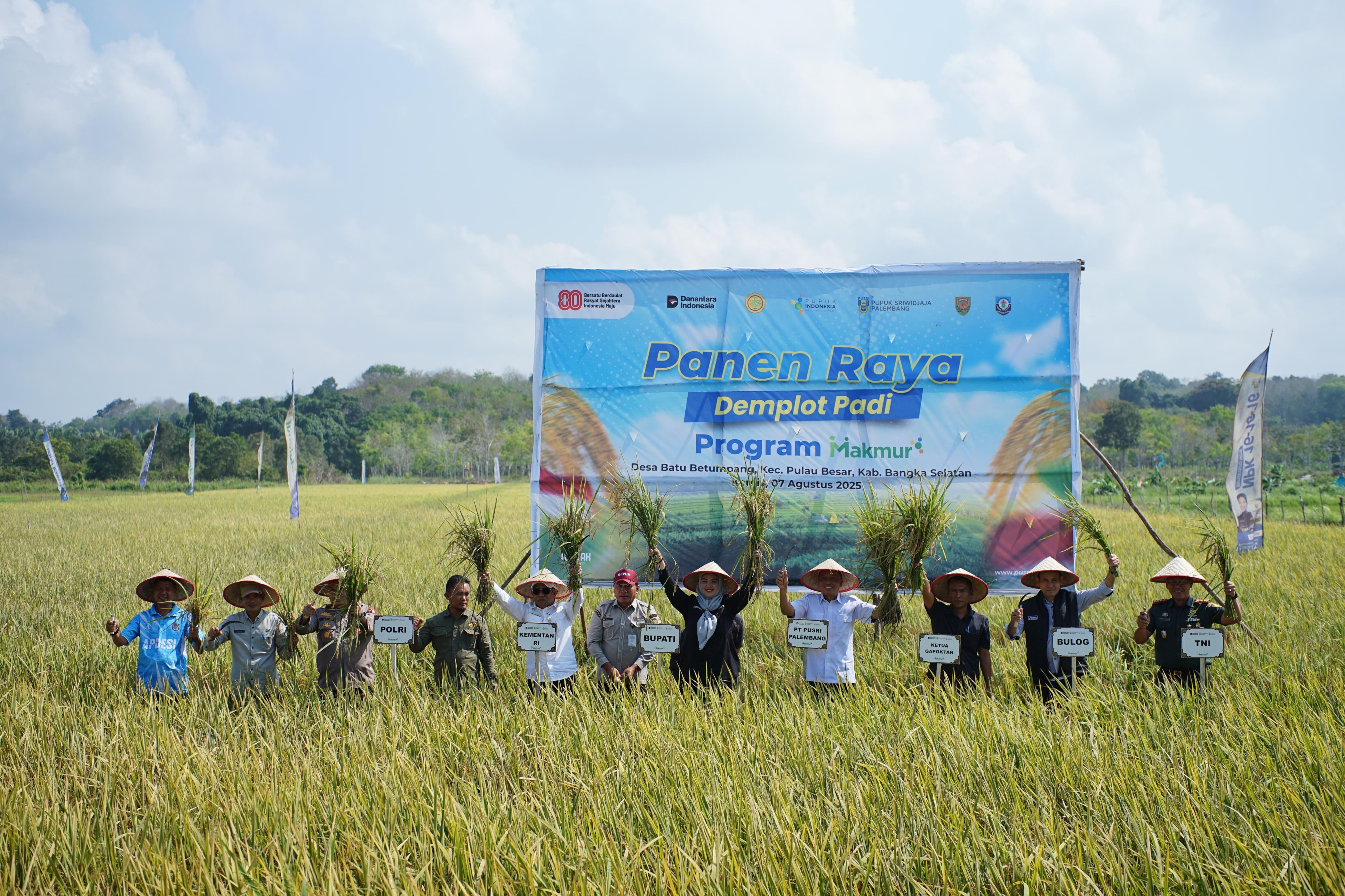 Dorong Swasembada Pangan, Pusri Gelar Panen Raya di Bangka Selatan